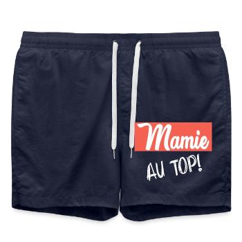 OMA. MUTTERTAG. ALLES GUTE ZUM GEBURTSTAG OMA. ICH LIEBE DICH - Badeshorts - French Navy - Vorne - AI Model Male 185 light (185cm)