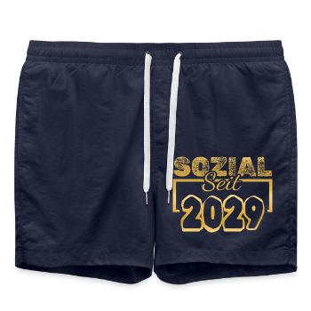 seit 2029 - Badeshorts - French Navy - Vorne - AI Model Male 185 light (185cm)