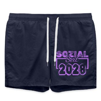 Travailleur social 2028 - Short de bain - bleu marine - Devant - AI Model Male 185 light (185cm)