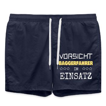 Opérateur d’excavatrice - Short de bain - bleu marine - Devant - AI Model Male 185 light (185cm)