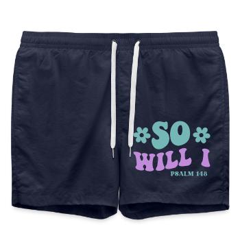 Psalm 148 - Swim Trunks - french navy - Front - AI Model Male 185 light (185cm)