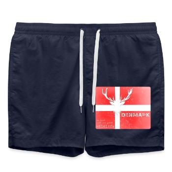 Danemark faune Drapeau Cerf - Short de bain - bleu marine - Devant - AI Model Male 185 light (185cm)