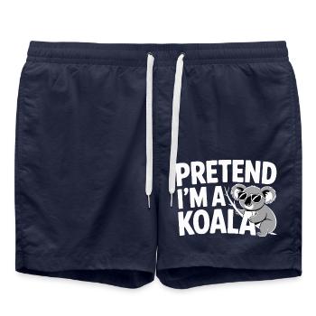 Pretend I’m a Koala - Badeshorts - French Navy - Vorne - AI Model Male 185 light (185cm)