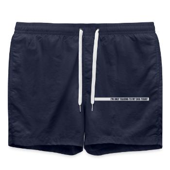 only talking to dog - Swim Trunks - french navy - Front - AI Model Male 185 light (185cm)