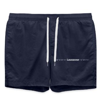 Coordonnées Ville de Lausanne Canton de Vaud Vaud - Short de bain - bleu marine - Devant - AI Model Male 185 light (185cm)