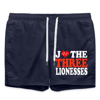 love three lionesses équipe angleterre de footbaIl - Short de bain - bleu marine - Devant - AI Model Male 185 light (185cm)