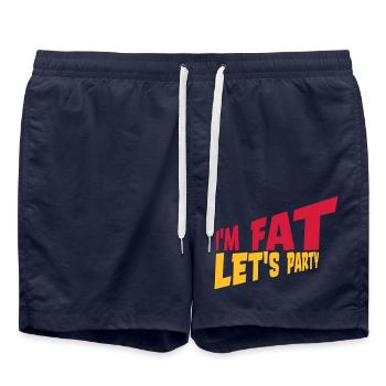 im fat lets party - Badeshorts - French Navy - Vorne - AI Model Male 185 light (185cm)
