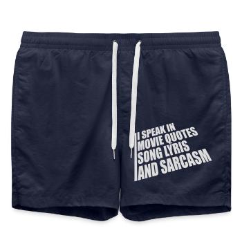 parler des paroles et du sarcasme - Short de bain - bleu marine - Devant - AI Model Male 185 light (185cm)
