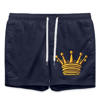 Design Golden King Crown - Swim Trunks - french navy - Front - AI Model Male 185 light (185cm)