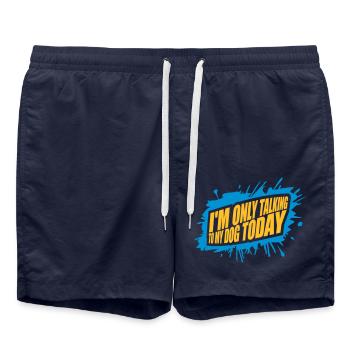 only talking to dog - Swim Trunks - french navy - Front - AI Model Male 185 light (185cm)