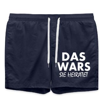 Das wars sie heiratet - Badeshorts - French Navy - Vorne - AI Model Male 185 light (185cm)