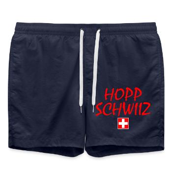 Hopp schwiiz - Short de bain - bleu marine - Devant - AI Model Male 185 light (185cm)