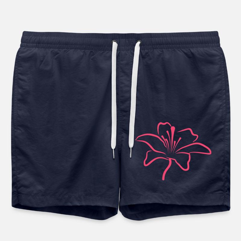 Bloomyvitae Blüte Rosa - Badeshorts - French Navy