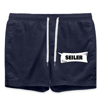 Seiler as a speech bubble - Swim Trunks - french navy - Front - AI Model Male 185 light (185cm)