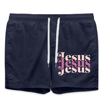 Jésus - Short de bain - bleu marine - Devant - AI Model Male 185 light (185cm)