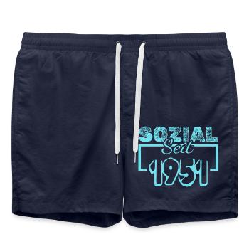 Travailleur social 1951 - Short de bain - bleu marine - Devant - AI Model Male 185 light (185cm)