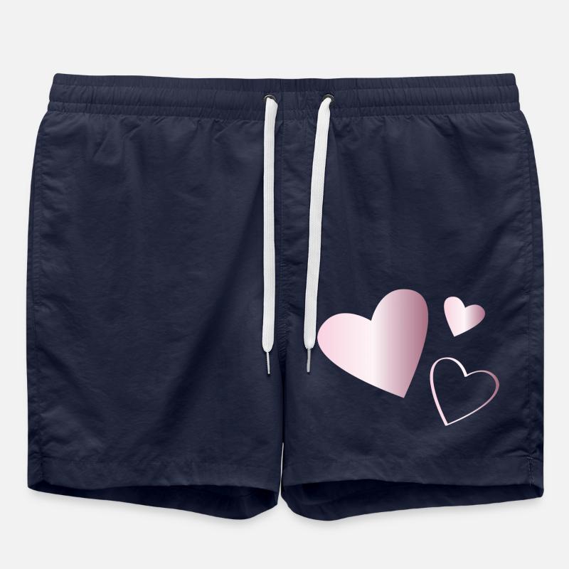 Zwei Herzen Turmalin rosa - Badeshorts - French Navy