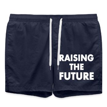 Raising the future - Badeshorts - French Navy - Vorne - AI Model Male 185 light (185cm)