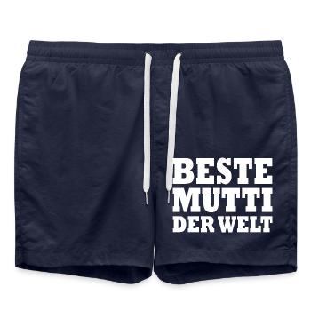 Beste mutti der welt - Badeshorts - French Navy - Vorne - AI Model Male 185 light (185cm)