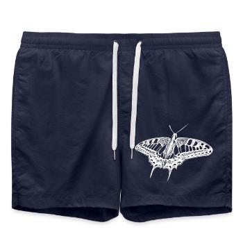 Élégant papillon vintage à queue d’hirondelle - Short de bain - bleu marine - Devant - AI Model Male 185 light (185cm)