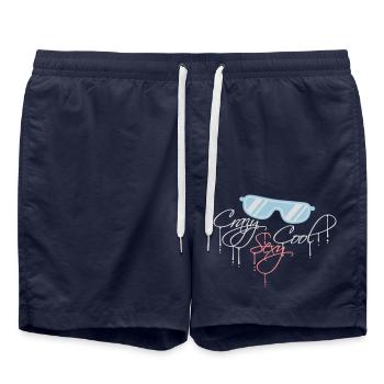 design cool sexy fou - Short de bain - bleu marine - Devant - AI Model Male 185 light (185cm)