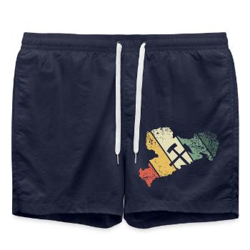 Erzgebirge Heimatliebe - Badeshorts - French Navy - Vorne - AI Model Male 185 light (185cm)