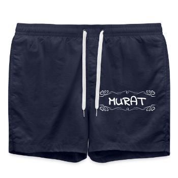 Murat as a name - Swim Trunks - french navy - Front - AI Model Male 185 light (185cm)