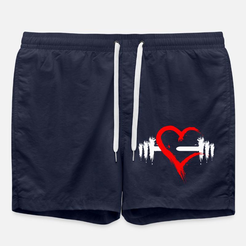 Dumbbell with heart - Swim Trunks - french navy