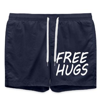 Free hugs - Short de bain - bleu marine - Devant - AI Model Male 185 light (185cm)