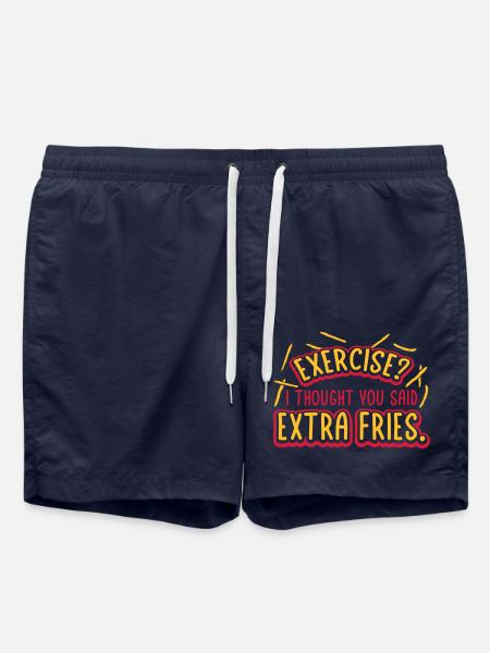 Exercise Extra Fries Quote - Swim Trunks - french navy