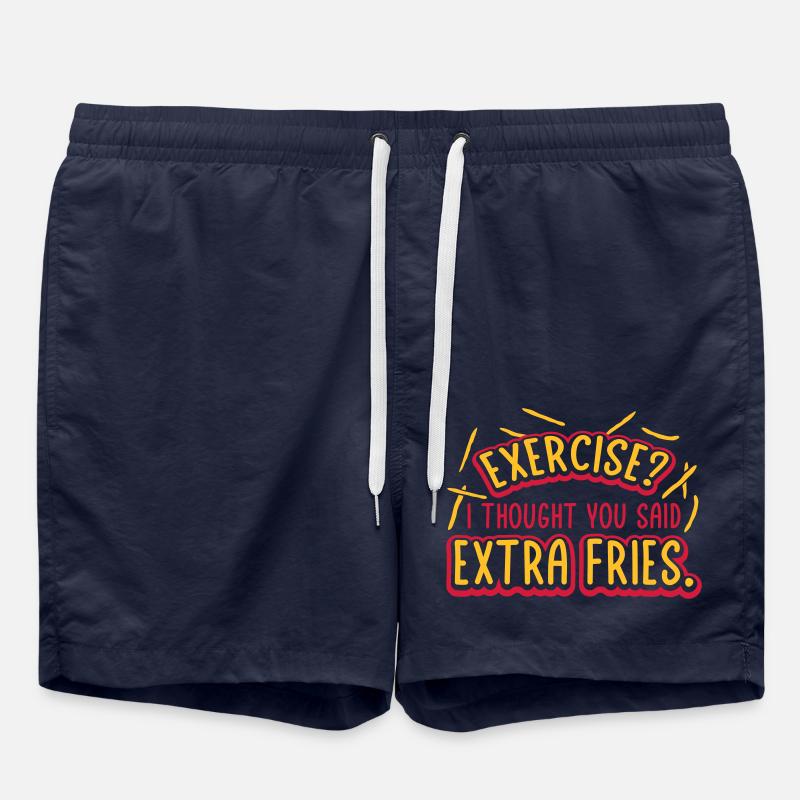 Exercise Extra Fries Zitat - Badeshorts - French Navy