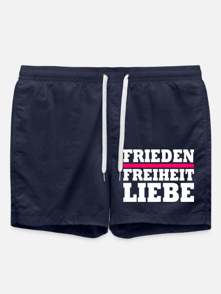Frieden freiheit liebe - Badeshorts - French Navy