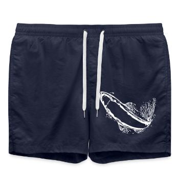 Truite vintage dans le saut - Short de bain - bleu marine - Devant - AI Model Male 185 light (185cm)