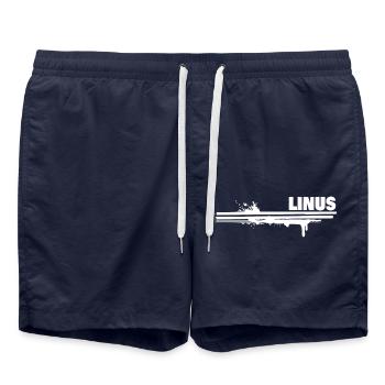 Touche de couleur Linus - Short de bain - bleu marine - Devant - AI Model Male 185 light (185cm)