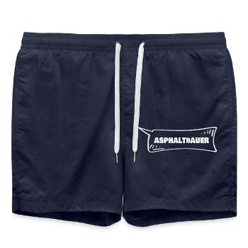 Asphalt paver as a speech bubble - Swim Trunks - french navy - Front - AI Model Male 185 light (185cm)