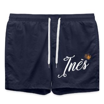 Ines Benutzerdefinierter Name für Frauen Kinder Kleinkinder - Ines - Badeshorts - French Navy - Vorne - AI Model Male 185 light (185cm)