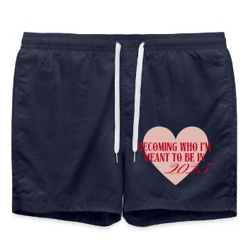Manifestation 2025 - Short de bain - bleu marine - Devant - AI Model Male 185 light (185cm)