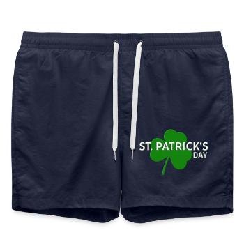 St. Patrick's Day avec le trèfle - avec un trèfle - Short de bain - bleu marine - Devant - AI Model Male 185 light (185cm)