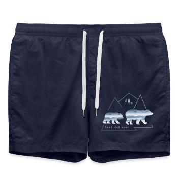 Best dad ever Bester Vater - Badeshorts - French Navy - Vorne - AI Model Male 185 light (185cm)