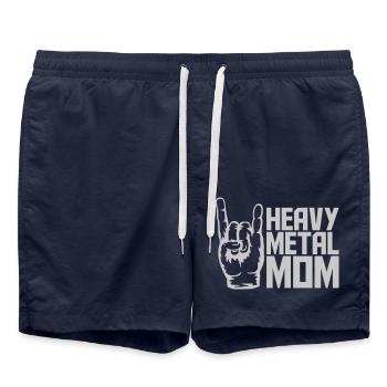 Heavy Metal Mom Logo - Short de bain - bleu marine - Devant - AI Model Male 185 light (185cm)