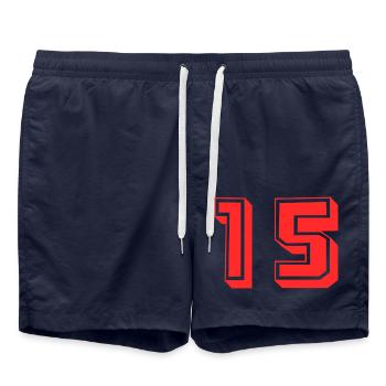 15 ANS. 15e ANNIVERSAIRE. ANNIVERSAIRE 15 ANS. 15 - Short de bain - bleu marine - Devant - AI Model Male 185 light (185cm)