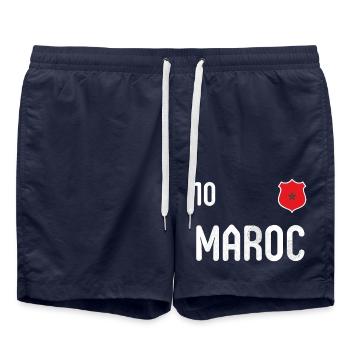Teeshirt Maroc avec le numéro 10 - Short de bain - bleu marine - Devant - AI Model Male 185 light (185cm)