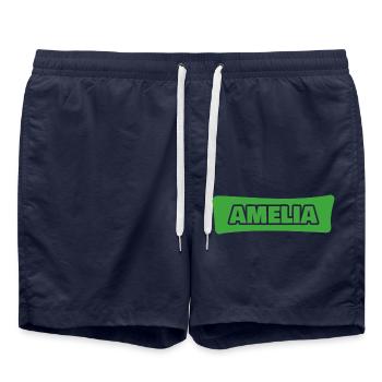 Geschenk für Amelia - Badeshorts - French Navy - Vorne - AI Model Male 185 light (185cm)
