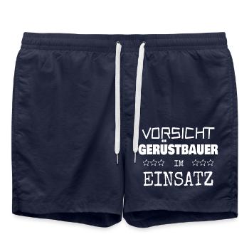 Gift for scaffolders - Swim Trunks - french navy - Front - AI Model Male 185 light (185cm)