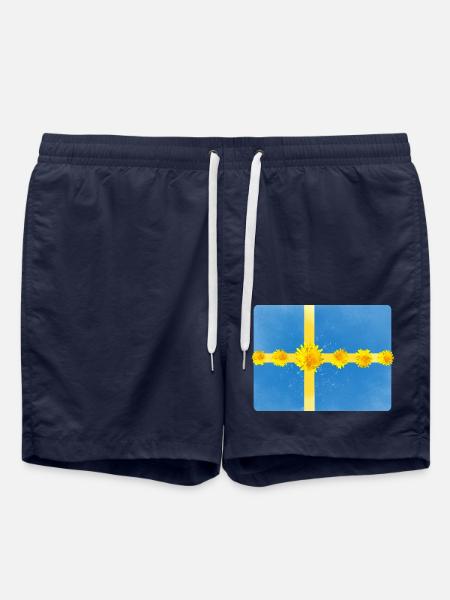 Schweden Blumen Midsommer - Badeshorts - French Navy