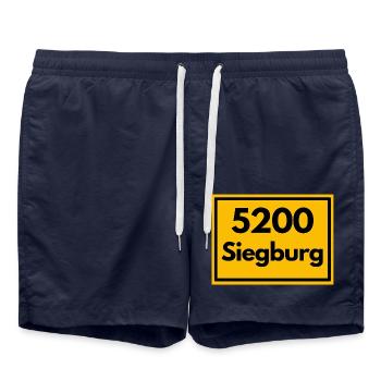 Place sign - then retro old zip code 5200 SIEGBURG - Swim Trunks - french navy - Front - AI Model Male 185 light (185cm)