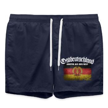 Ostdeutschland DDR - Härter als der Rest - Badeshorts - French Navy - Vorne - AI Model Male 185 light (185cm)