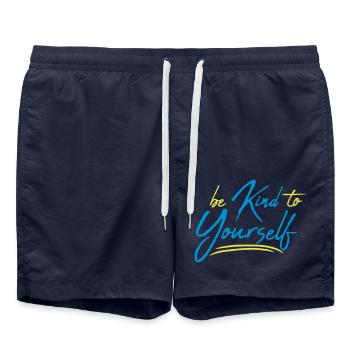 soyez gentil avec vous-même - Short de bain - bleu marine - Devant - AI Model Male 185 light (185cm)