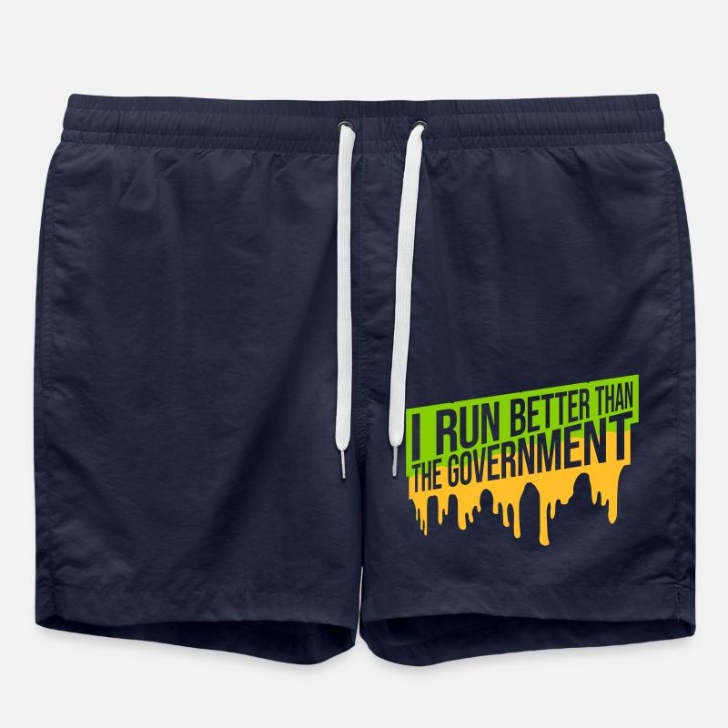 run better than government - Swim Trunks - french navy