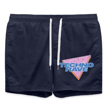 TECHNO RAVE - Badeshorts - French Navy - Vorne - AI Model Male 185 light (185cm)